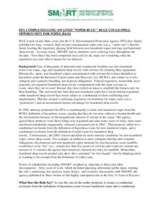 United States Environmental Protection Agency / Business / First Amendment to the United States Constitution / Resource Conservation and Recovery Act / Hazardous waste / Dry cleaning / Landfill / Hazardous waste in the United States / Solid waste policy in the United States / Environment / Waste / Pollution