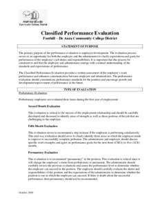 Classified Performance Evaluation