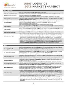 _______  JUNE LOGISTICS 2013 MARKET SNAPSHOT _