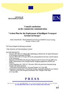 EN  COUCIL OF THE EUROPEA UIO  Council conclusions
