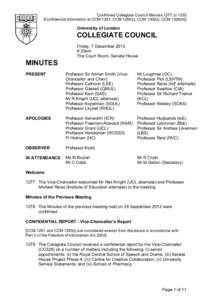 Microsoft Word - - Confirmed Non-Confidential Collegiate Council Minutes 7 December 2012