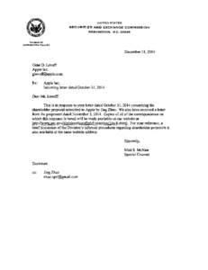 Apple Inc.; Rule 14a-8 no-action letter