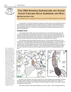 Page 6  The Earth Scientist THE 2004 SUMATRA EARTHQUAKE AND INDIAN OCEAN TSUNAMI: WHAT HAPPENED AND WHY