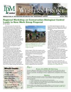 The  Western Front NEWSLETTER OF THE WESTERN INTEGRATED PEST MANAGEMENT CENTER