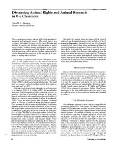 Animal testing / Neuroscience / Behavioural sciences / Animal liberation movement / Speciesism / Psychology / Tom Regan / Animal model / Ethology / Animal rights / Biology / Animal welfare