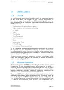 Highways Department  Agreement No. CE[removed]HY) Central Kowloon Route - Design and Construction Final EIA Report  15