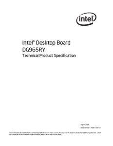Intel® Desktop Board DG965RY Technical Product Specification