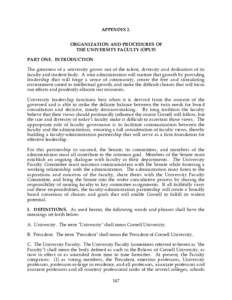 APPENDIX 2. ORGANIZATION AND PROCEDURES OF THE UNIVERSITY FACULTY (OPUF) PART ONE. INTRODUCTION The greatness of a university grows out of the talent, diversity and dedication of its faculty and student body. A wise admi