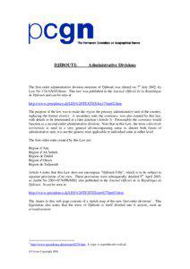 DJIBOUTI:  Administrative Divisions