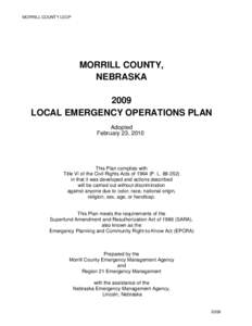 MORRILL COUNTY LEOP  MORRILL COUNTY, NEBRASKA 2009 LOCAL EMERGENCY OPERATIONS PLAN