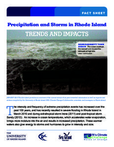 FA C T S H E E T  Precipitation and Storms in Rhode Island TRENDS AND IMPACTS NARRAGANSETT TOWN