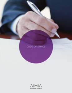CODE OF ETHICS  Aimia | Code Of Ethics | I MESSAGE FROM OUR GROUP CHIEF EXECUTIVE