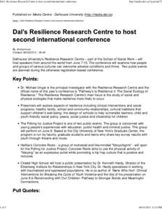Dal’s Resilience Research Centre to host second international conference