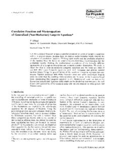 Correlation functions and masterequations of generalized (non-Markovian) Langevin equations