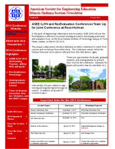 American Society for Engineering Education Illinois/Indiana Section Newsletter Issue # [removed]Conference Website: