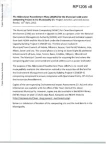 Public Disclosure Authorized  RP1206 v8 The Abbreviated Resettlement Plans (ARAPs) for the Municipal solid waste composting Project in lira Municipality (for Project Activities Land and Access th