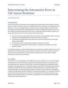 Absolute Astrometric Error in CSC  Arnold Rots Determining the Astrometric Error in CSC Source Positions