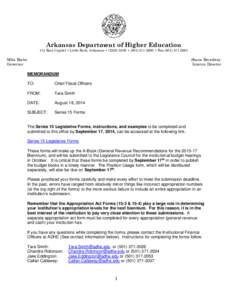 Arkansas Department of Higher Education 114 East Capitol • Little Rock, Arkansas • [removed] • ([removed] • Fax[removed]Mike Beebe Governor