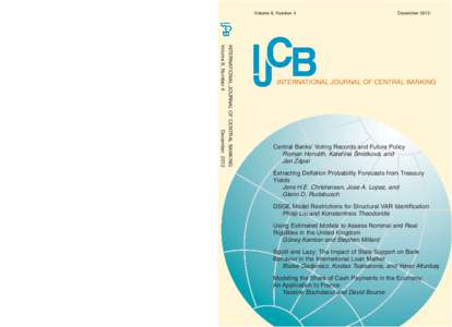 Volume 8, Number 4  December 2012 INTERNATIONAL JOURNAL OF CENTRAL BANKING Volume 8, Number 4