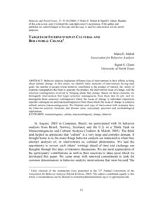 Philosophy of mind / Operant conditioning / Reinforcement / Behavior change / Applied behavior analysis / Behavior analysis of child development / Behaviorism / Philosophy of psychology / Behavior