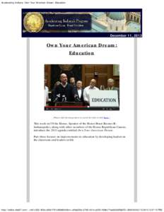 Accelerating Indiana: Own Your American Dream: Education