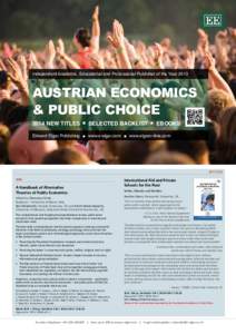 Independent Academic, Educational and Professional Publisher of the YearAUSTRIAN ECONOMICS & PUBLIC CHOICE 2014 NEW TITLES
