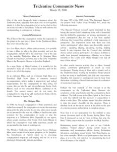 Tridentine Community News March 19, 2006 “Active Participation” Interior Participation