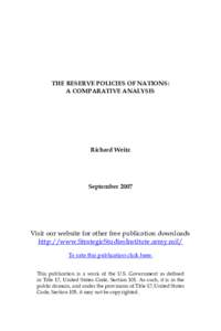 The Reserve Policies of Nations: A Comparative Analysis
