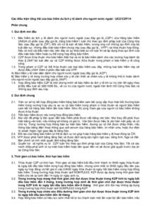 Các điều kiện tổng thể của bảo hiểm du lịch y tế dành cho người nước ngoài - UCZ/CZP/14 Phần chung 1. Qui định mở đầu 1.1. Bảo hiểm du lịch y tế dành cho người nước ng