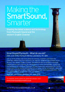 Making the SmartSound, Smarter Sharing the latest science and technology from Plymouth Sound and the western English Channel