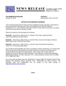 FOR IMMEDIATE RELEASE October 30, 2002 CONTACT: Dana Keeton, ([removed]
