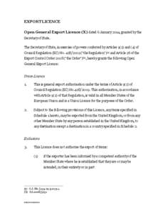 Open General Export Licence (X)