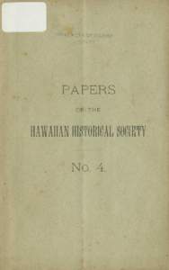 PAPERS OF THE  HAWAIIAN HISTORICAL SOCIETY