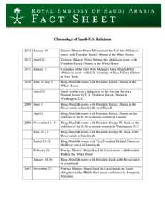Chronology of Saudi-U.S. Relations