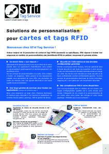 Solutions de personnalisation pour cartes et tags RFID  Bienvenue chez STid Tag Service !