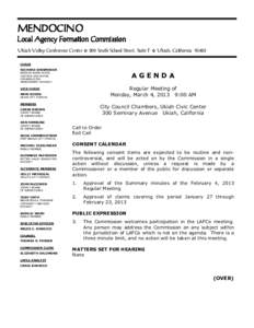 Local government in California / Ukiah Valley /  California / Ukiah /  California / Mendocino County / Daniel Hamburg / Redwood Valley /  California / Mendocino AVA / Geography of California / California / Local Agency Formation Commission