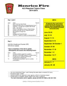 Henrico Fire ALS Required Topics Class[removed]