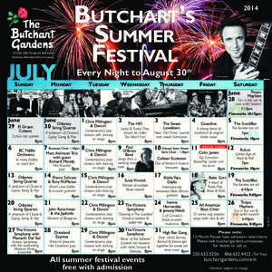 Butchart’s Summer Festival 2014