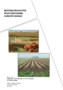 RESTORATION OF FEN PEATLAND UNDER CLIMATE CHANGE Report to the Adaptation Sub-Committee of the Committee