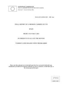 EUROPEAN COMMISSION HEALTH & CONSUMER PROTECTION DIRECTORATE-GENERAL Directorate F - Food and Veterinary Office DG(SANCO[removed] – MR final