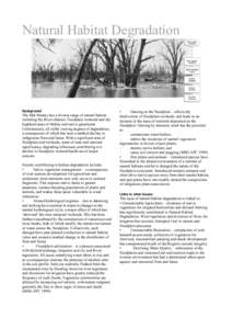 Natural Habitat Degradation  Background The Mid Murray has a diverse range of natural habitat including the River channel, floodplain wetlands and dry