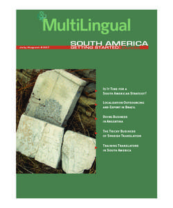 J u l y/A u g u s t[removed]Guide SoAmerica.indd 1 SOUTH AMERICA