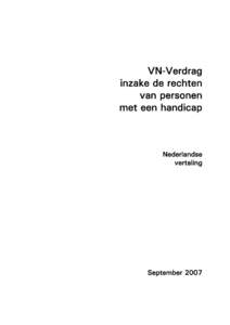 VN-Verdrag inzake de rechten van personen met een handicap  Nederlandse