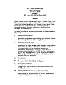 The College of New Jersey Board of Trustees October 5,2010 3:00 p.m. 201 Loser Hall/106 Paul Loser Hall