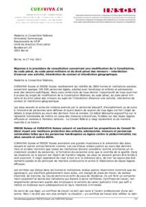 Madame la Conseillère fédérale Simonetta Sommaruga Responsable du DFJP Unité de direction Droit pénal Bundesrain[removed]Berne