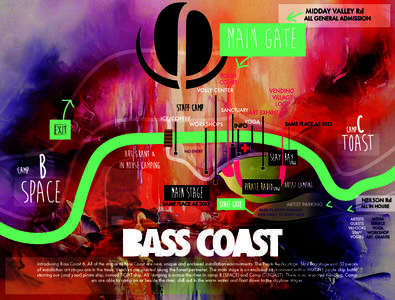 Introducing Bass Coast 6. All of the stages at Bass Coast are new, unique and enclosed installation environments. The Pirate Radio stage, Slay Bay stage and 50 pieces of installation art stages are in the trees. Vendors 