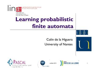 Nondeterministic finite automaton / France / Automata theory / Probabilistic automaton / University of Nantes