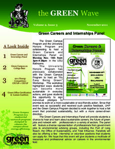 the GREEN Wave Volume 2, Issue 3 November[removed]Green Careers and Internships Panel