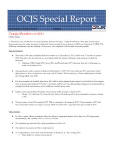 OCJS Special Report Ohio Statistical Analysis Center[removed]Capital Punishment 2011