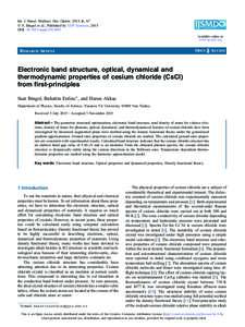 Int. J. Simul. Multisci. Des. Optim. 2015, 6, A7  S. Bingol et al., Published by EDP Sciences, 2015 DOI: smdoAvailable online at: www.ijsmdo.org